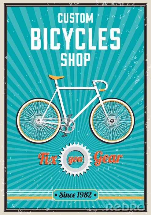 Poster Vintage-Fahrrad-Motiv