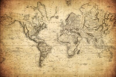 Vintage Karte der Welt 1814 ..