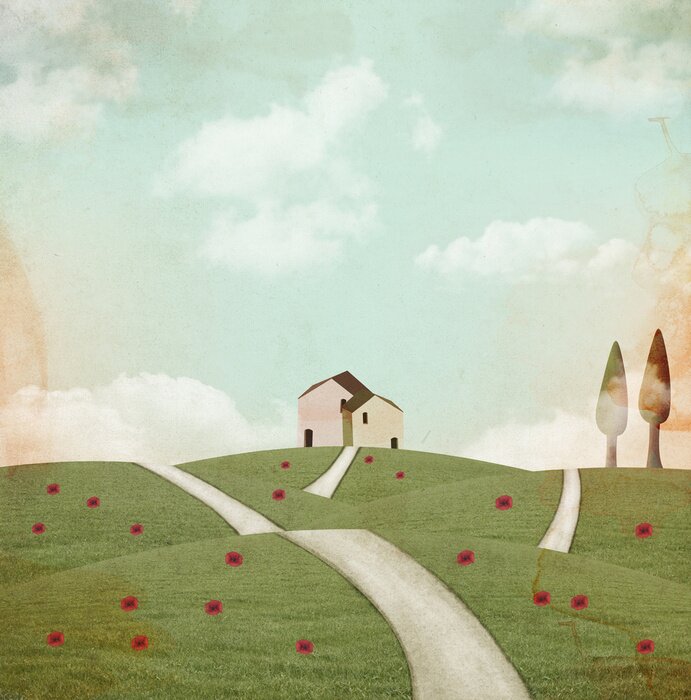 Poster Vintage Landschaft