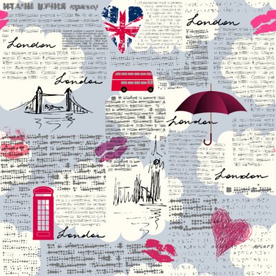 Tapete Vintage London Muster