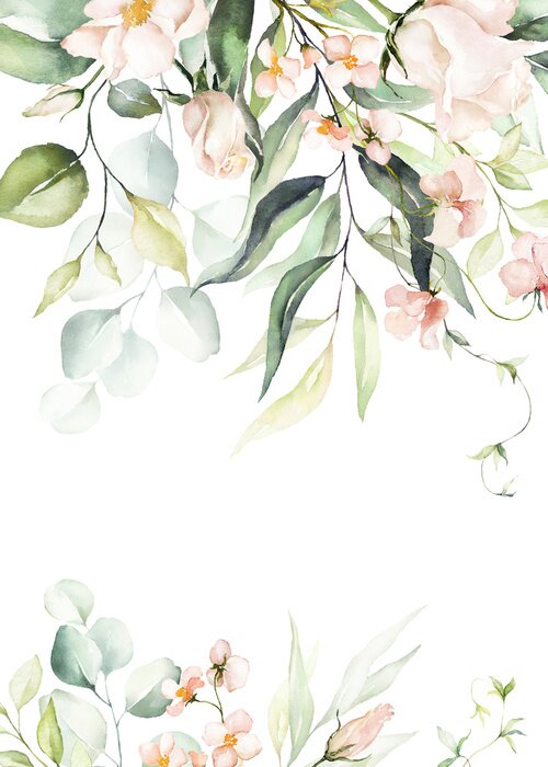 Poster Vintage-Pflanzen in Pastell-Ästhetik