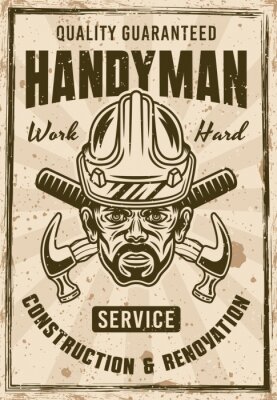 Poster Vintage Poster für Handwerkerwerkstatt