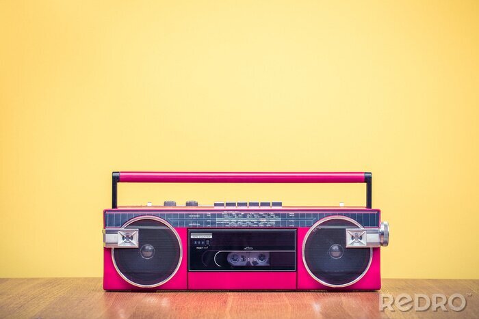 Poster Vintage-Radio mit Popmusik