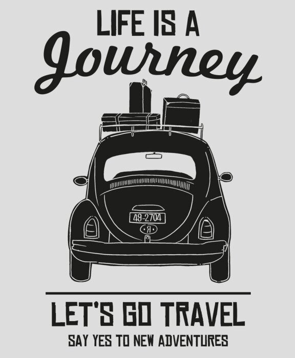 Poster Vintage Typografie mit Auto