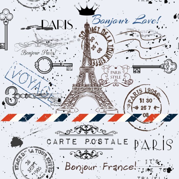 Poster Vintager blauer Eiffelturm