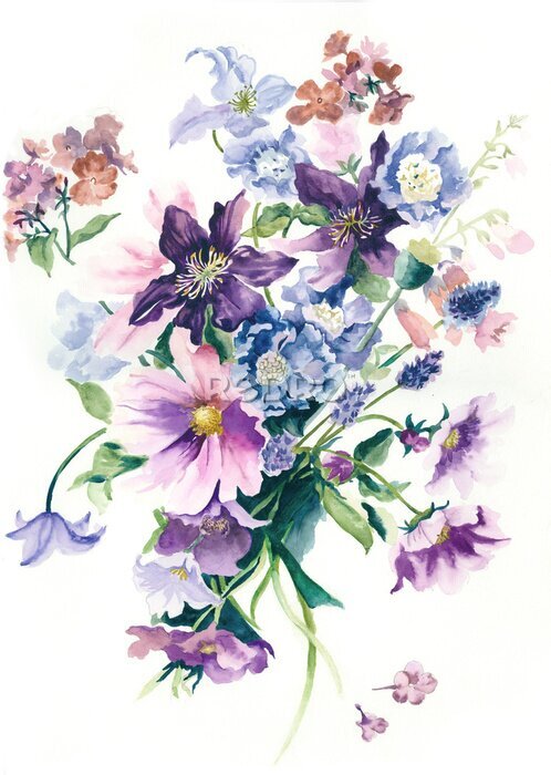 Poster Violettes Blumenarrangement