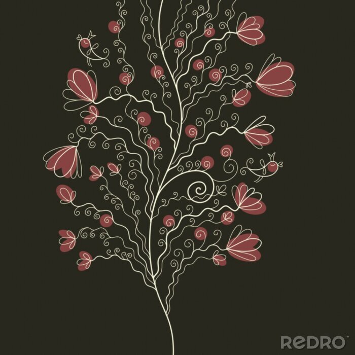 Poster Vögel und Blumen für Kinder