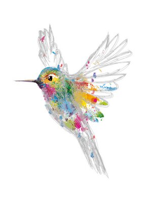 Sticker Vogel im grafischen Stil