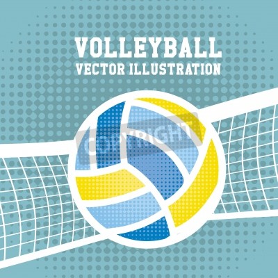 Poster Volleyball Beschriftung Grafik mit Ball