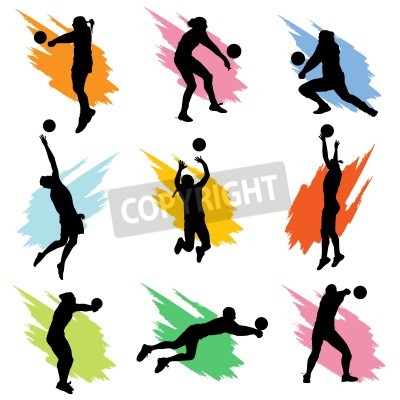 Poster Volleyball und Volleyballpositionen