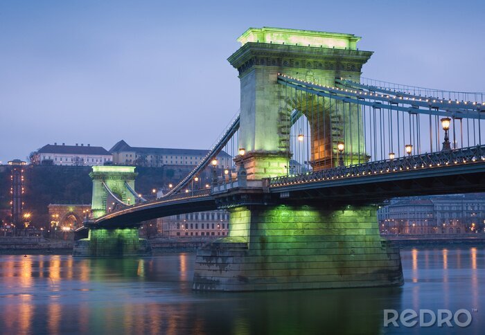 Poster Von Lampen beleuchtete Architektur