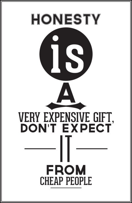 Poster Wanddekoration über Ehrlichkeit