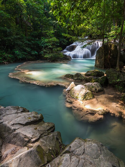 Poster Wasserfall bei Erawan Nationalpark