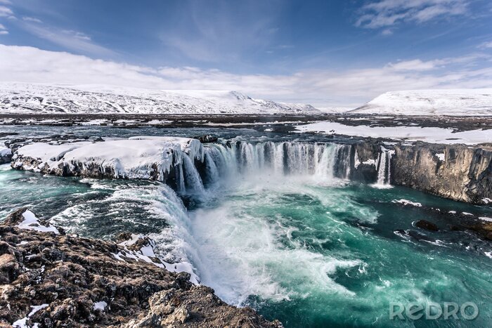 Poster Wasserfall der Götter in Island