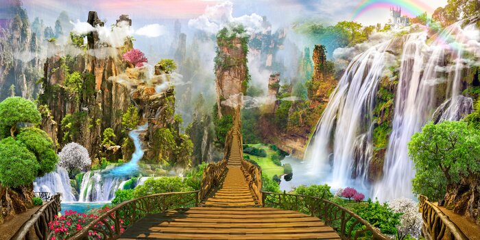 Poster Wasserfall Fantasy