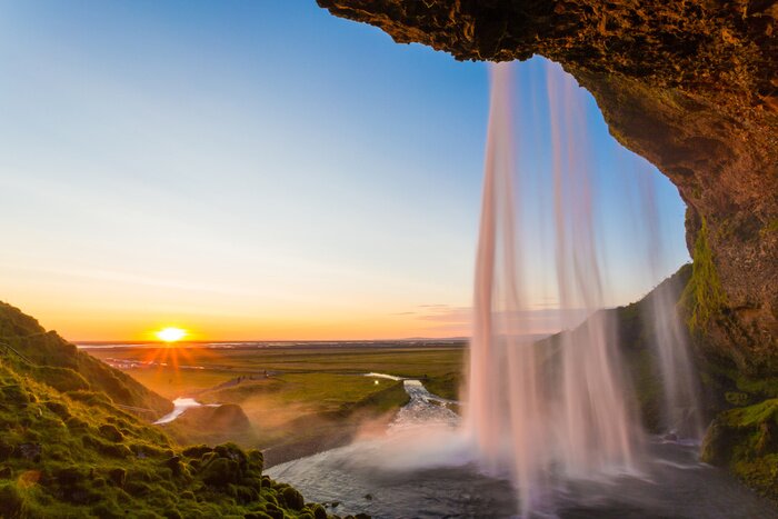 Poster Wasserfall in Felsen