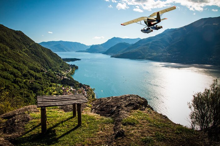 Poster Wasserflugzeug in der Luft