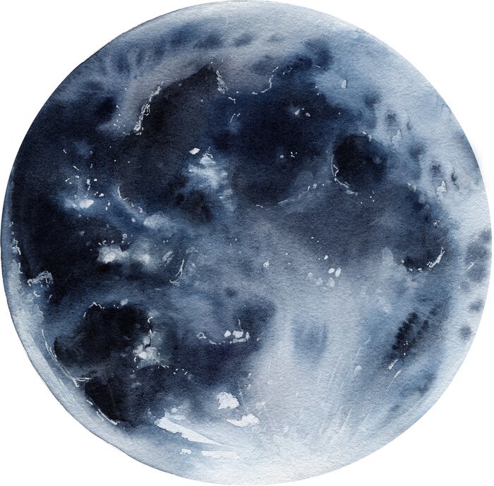 Poster watercolor full monn illustration