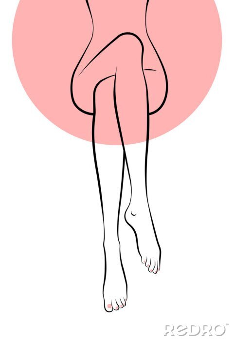 Poster Weibliche schlanke Beine Line Art