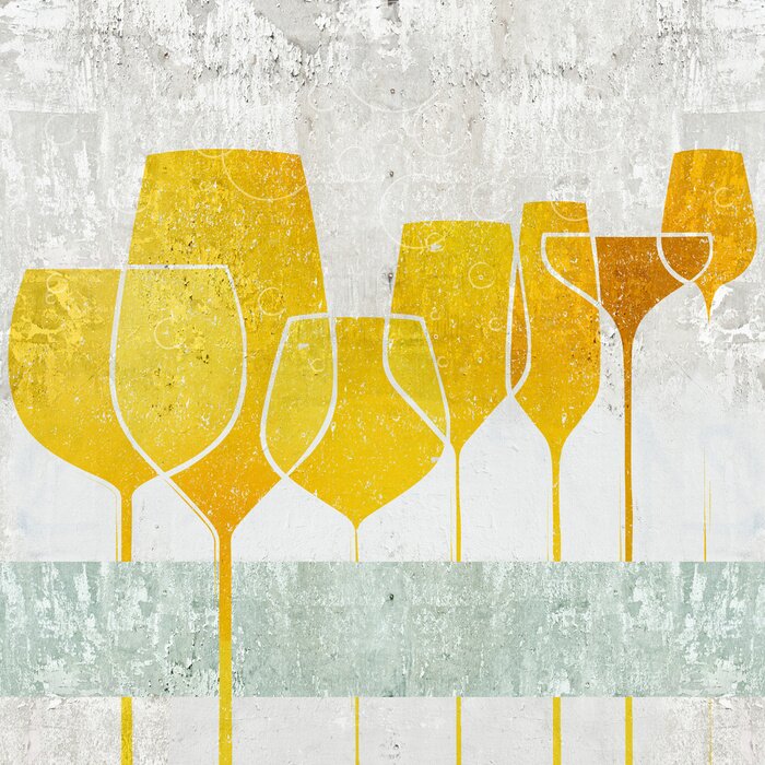 Poster Weingläser auf Beton-Hintergrund