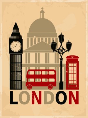 Poster Weinlese London Poster