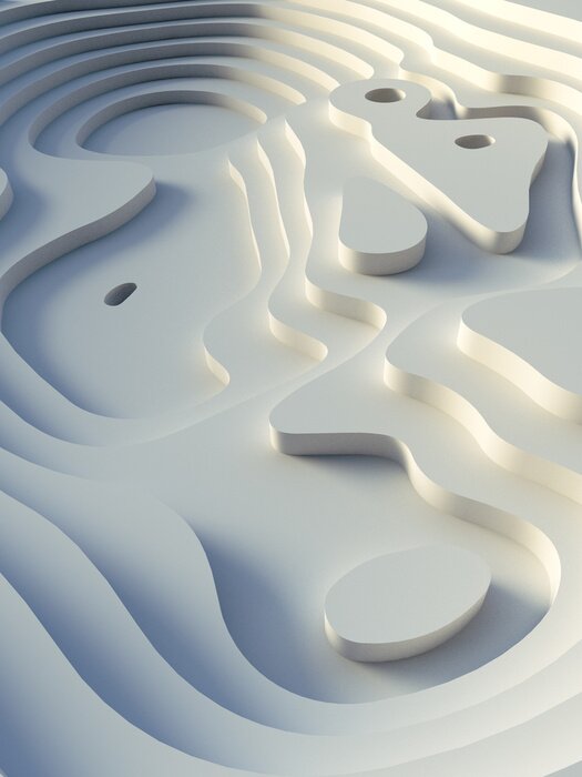 Poster Weiße geschichtete 3d-Struktur