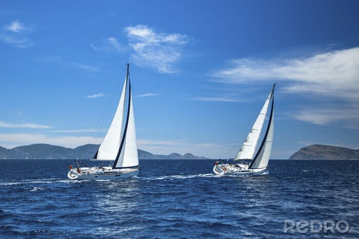 Poster Weiße Luxusboote