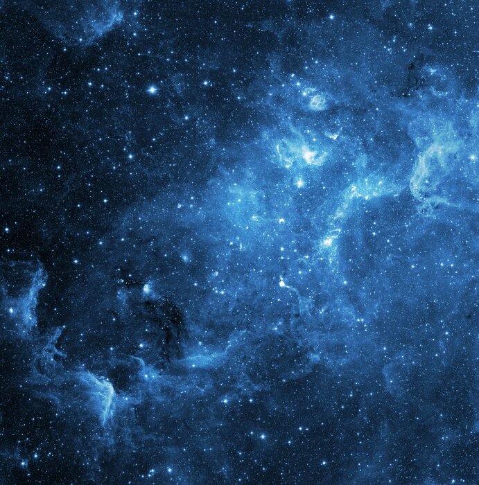 Poster Weiße Nebel in der blauen Galaxie