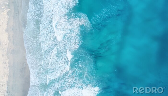 Poster Wellen am Strand als Hintergrund. Schöner natürlicher Hintergrund zur Sommerzeit