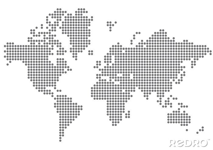 Poster Weltkarte aus Punkten