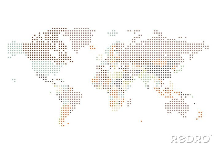 Poster Weltkarte aus Quadratchen