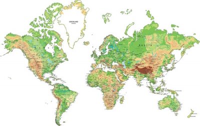 Weltkarte detailliert