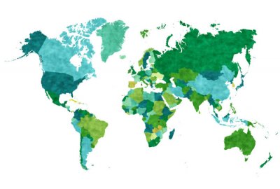 Weltkarte in Grün