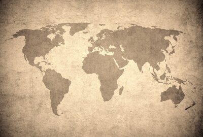 Weltkarte in Sepia-Farbe