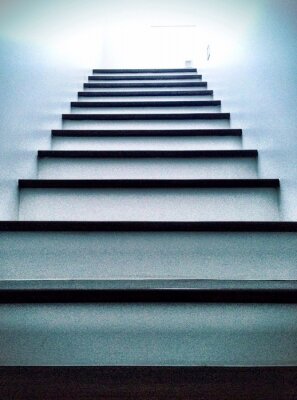 Sticker white stairs looking up