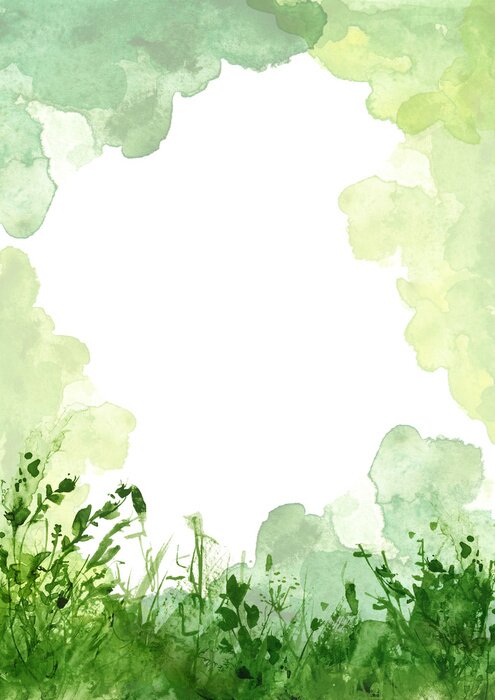 Poster Wiese mit Farbe bemalt