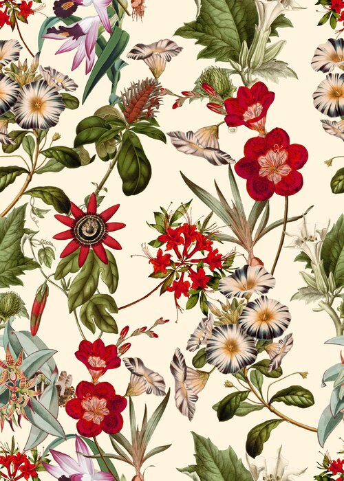 Poster Wilde Feldblumen auf hellem Hintergrund