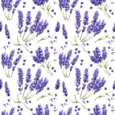 Tapete Wildflower Lavendel Blumenmuster in einem Aquarell-Stil isoliert.