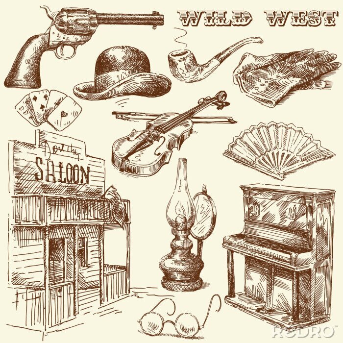 Poster Wildwest Symbole