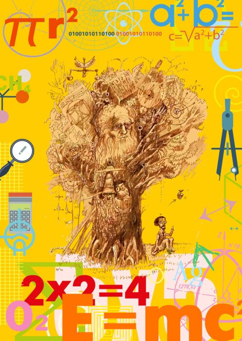 Poster Wissenschaft auf pädagogischer Illustration