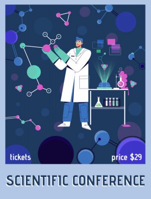 Poster Wissenschaft präsentiert von einem Wissenschaftler