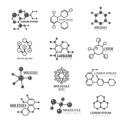 Poster Wissenschaftliche Illustration mit molekularen Bindungen