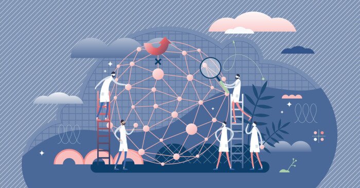 Poster Wissenschaftliches Netz von Verbindungen