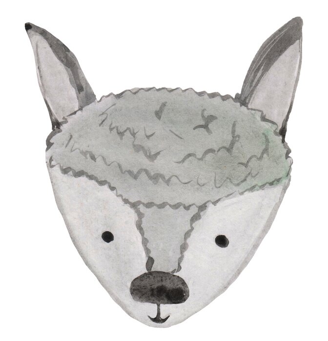 Poster Wolf skandinavisches Aquarell