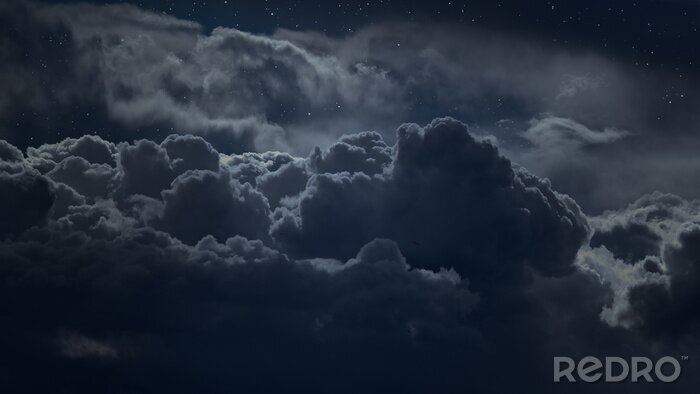 Poster Wolken am Nachthimmel