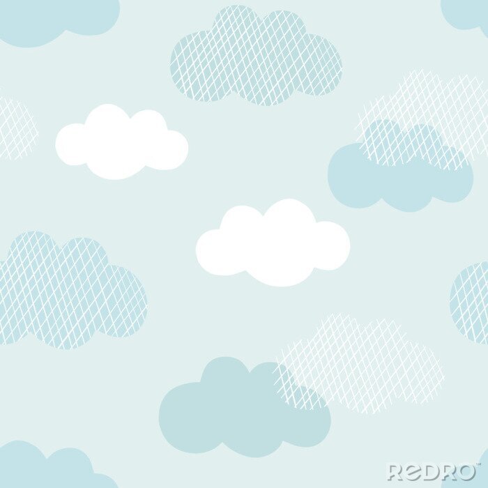 Poster Wolken im skandinavischen Stil