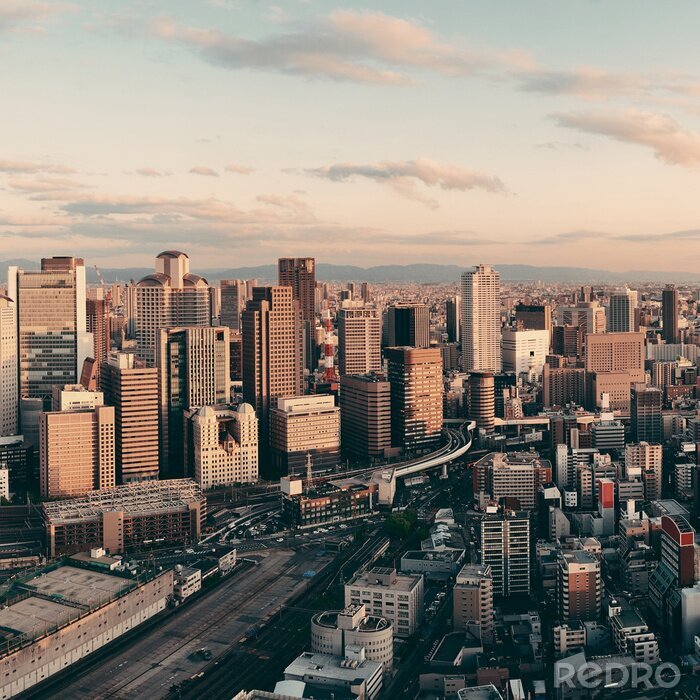 Poster Wolkenkratzer Architektur von Osaka