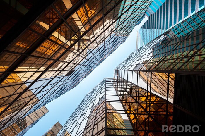 Poster Wolkenkratzer mit 3D Effekt