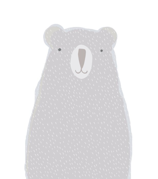 Poster Woodland.Watercolor Style Vector Art with Hand Drawn Polar Bear Isolated on a White Background. Cute Big Bear Illustration Ideal for Card, Wall Art, Invitation, Poster, Label, Safari Party Decoration.