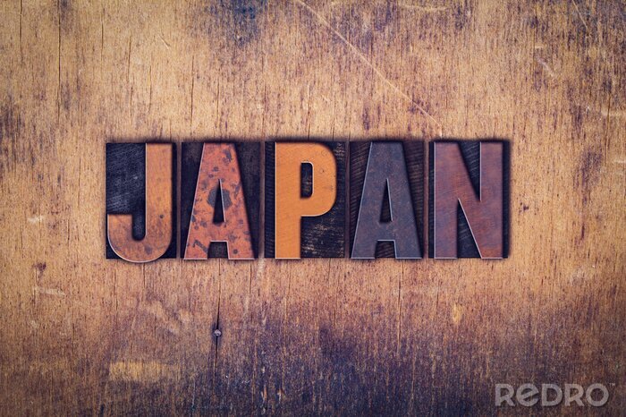 Poster Wort Japan aus der Druckschrift angeordnet